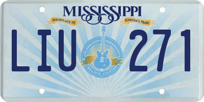 MS license plate LIU271