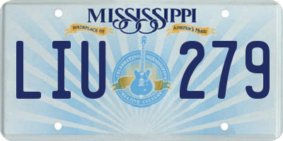 MS license plate LIU279