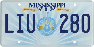 MS license plate LIU280