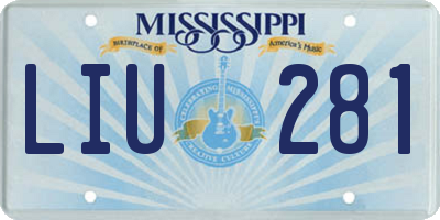 MS license plate LIU281