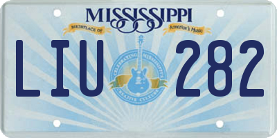 MS license plate LIU282