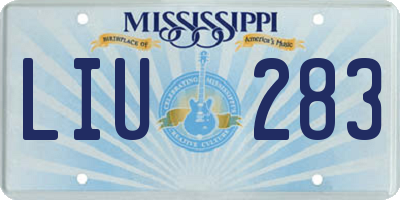 MS license plate LIU283