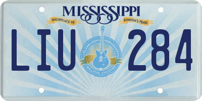 MS license plate LIU284