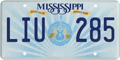 MS license plate LIU285