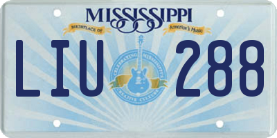 MS license plate LIU288