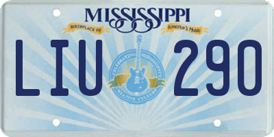 MS license plate LIU290