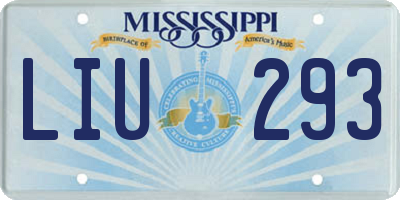 MS license plate LIU293