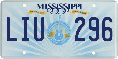 MS license plate LIU296