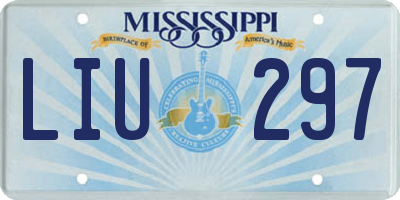 MS license plate LIU297