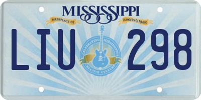MS license plate LIU298