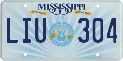 MS license plate LIU304