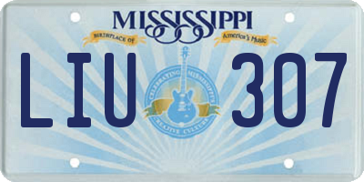 MS license plate LIU307