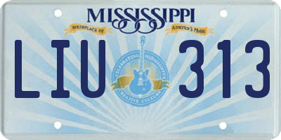 MS license plate LIU313