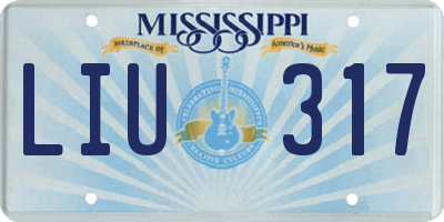 MS license plate LIU317
