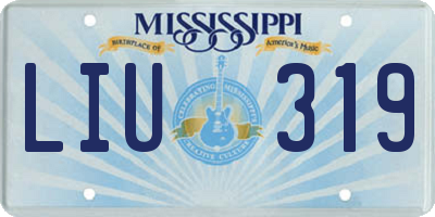 MS license plate LIU319