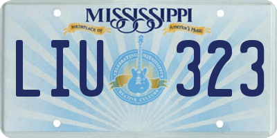 MS license plate LIU323