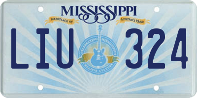 MS license plate LIU324