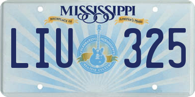 MS license plate LIU325