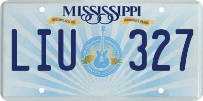 MS license plate LIU327