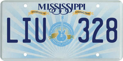 MS license plate LIU328