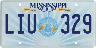 MS license plate LIU329