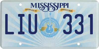 MS license plate LIU331