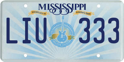 MS license plate LIU333