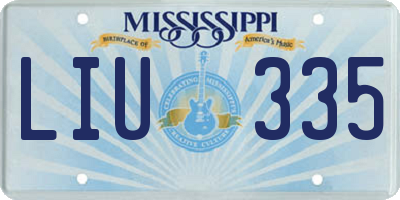 MS license plate LIU335