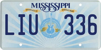MS license plate LIU336