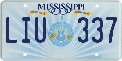 MS license plate LIU337