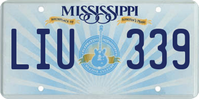 MS license plate LIU339