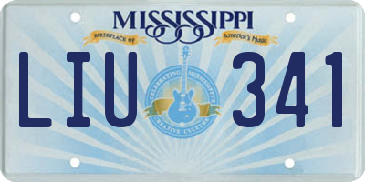 MS license plate LIU341