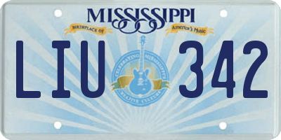 MS license plate LIU342
