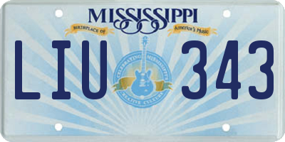 MS license plate LIU343