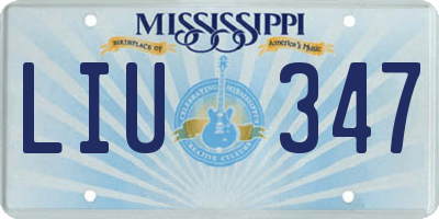MS license plate LIU347