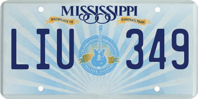 MS license plate LIU349