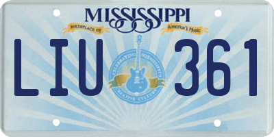MS license plate LIU361