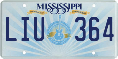 MS license plate LIU364