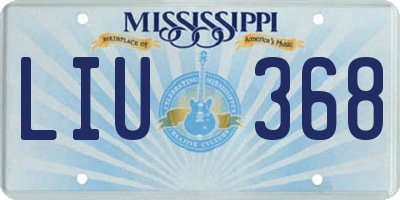 MS license plate LIU368