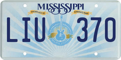 MS license plate LIU370
