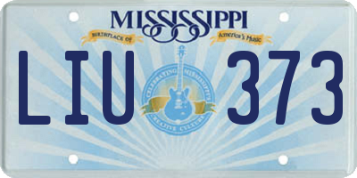 MS license plate LIU373