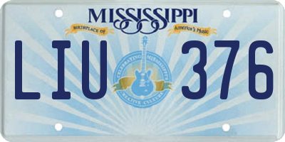 MS license plate LIU376