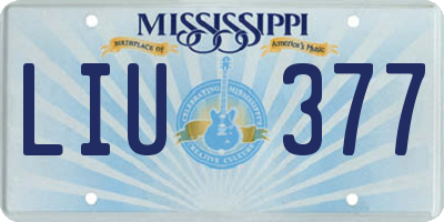 MS license plate LIU377