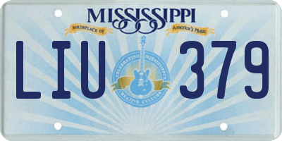 MS license plate LIU379
