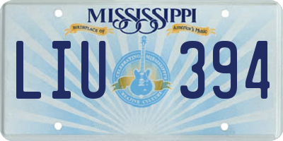 MS license plate LIU394