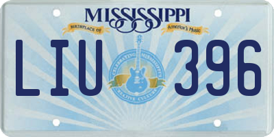 MS license plate LIU396