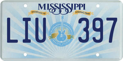 MS license plate LIU397