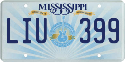 MS license plate LIU399
