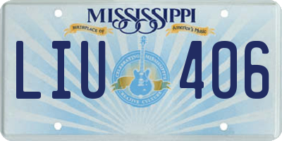 MS license plate LIU406