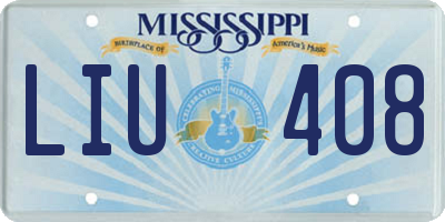 MS license plate LIU408